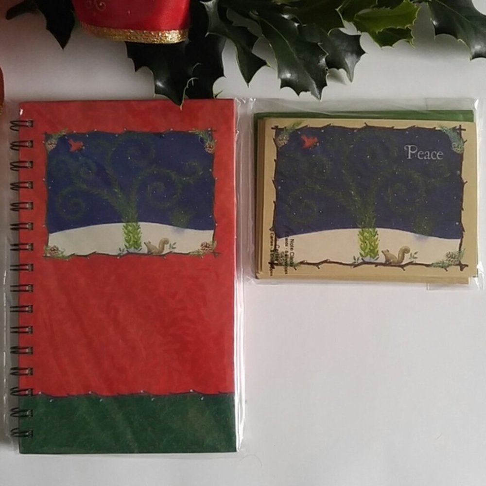 Studio18 New and Sealed Sparkly Tree Journal with matching Notecards